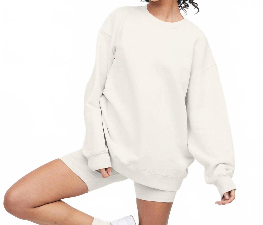 NEW MATE fleece oversized sweatshirt in white